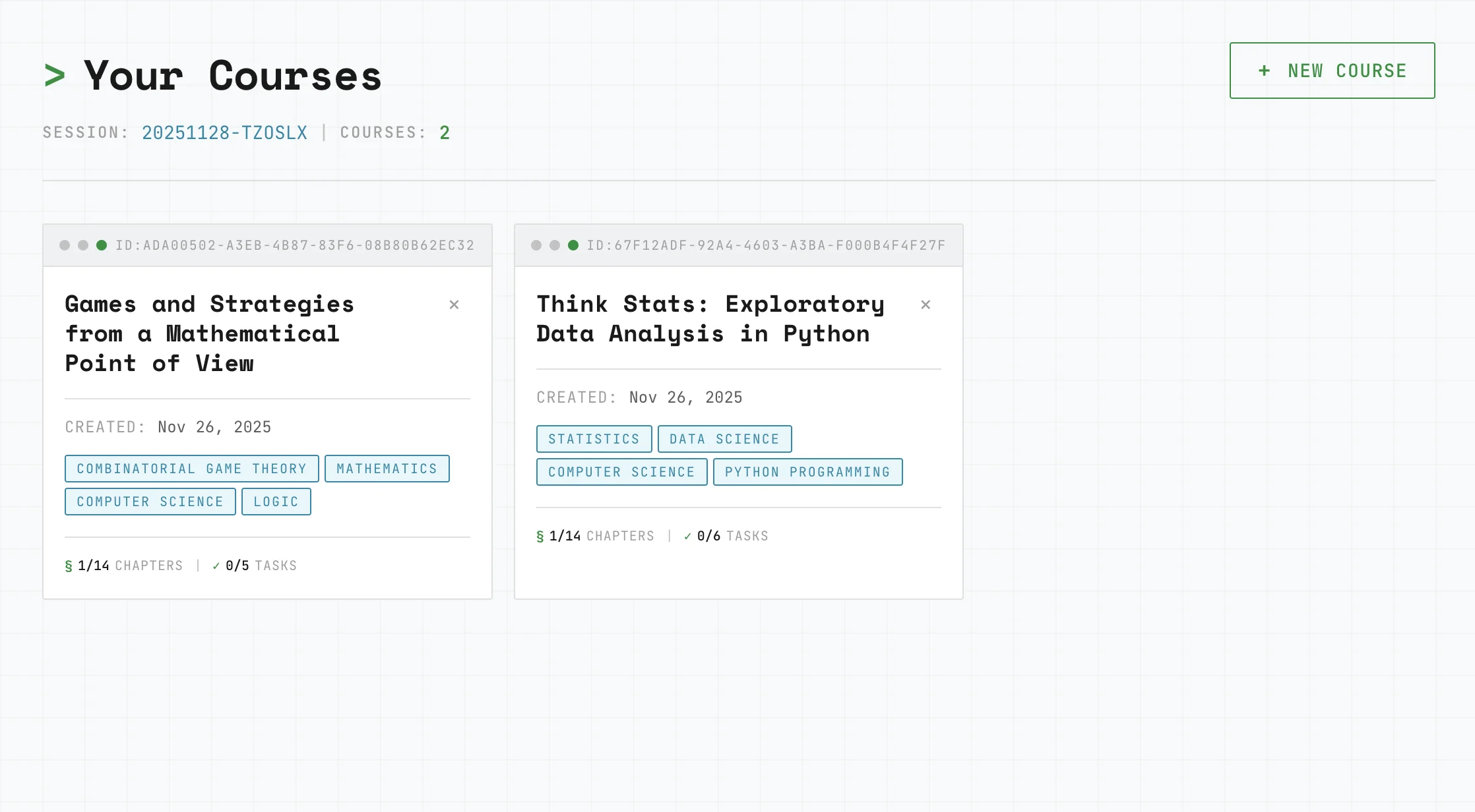 Study Junkie interface showing course chapters and progress
